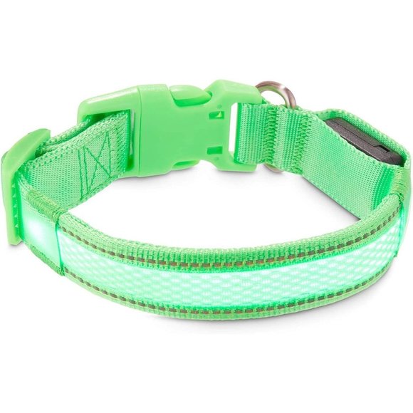 Good 2 Go LED Light Up Dog Collar Size: L/XL - Green (2 Light Modes) New - Picture 2 of 6